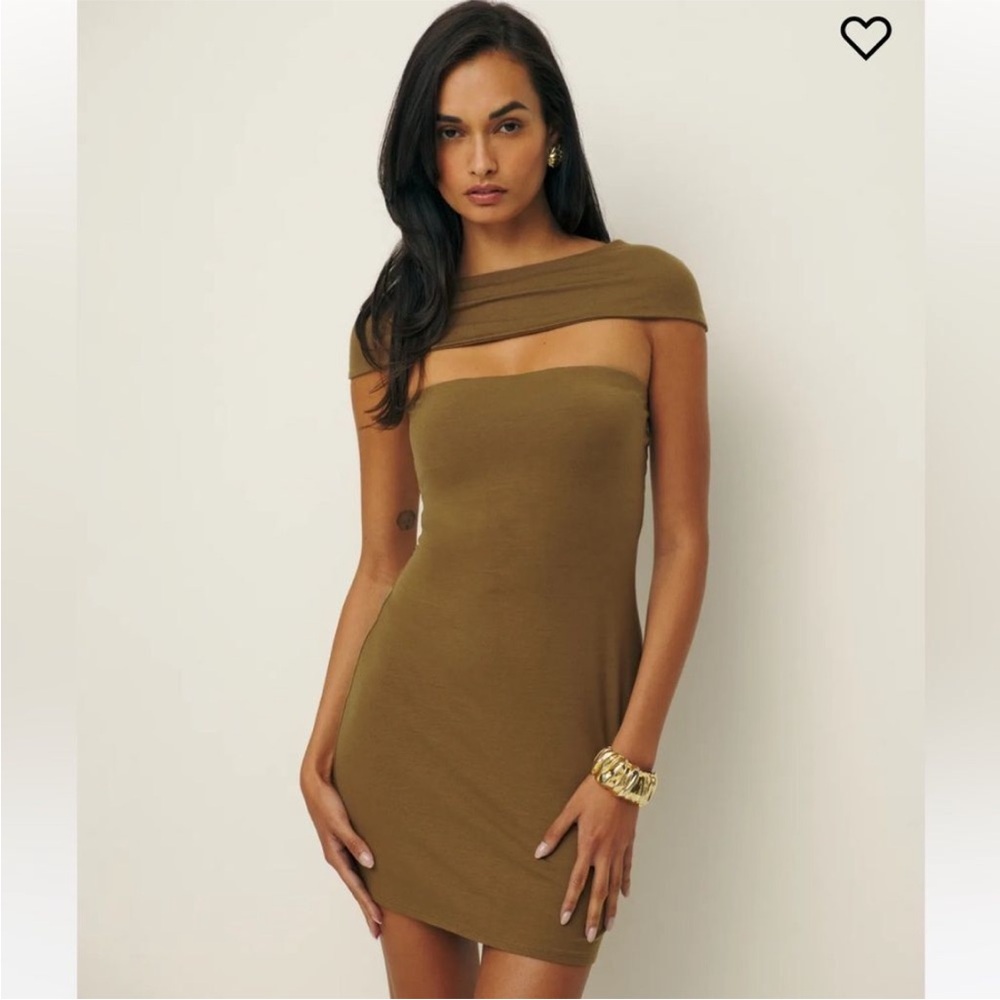 Reformation Carmina Knit Dress Medium Bronze